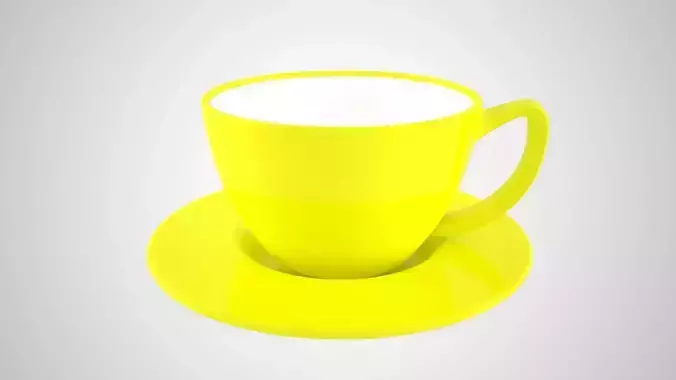 Coffee Cup Saucer Yellow Color