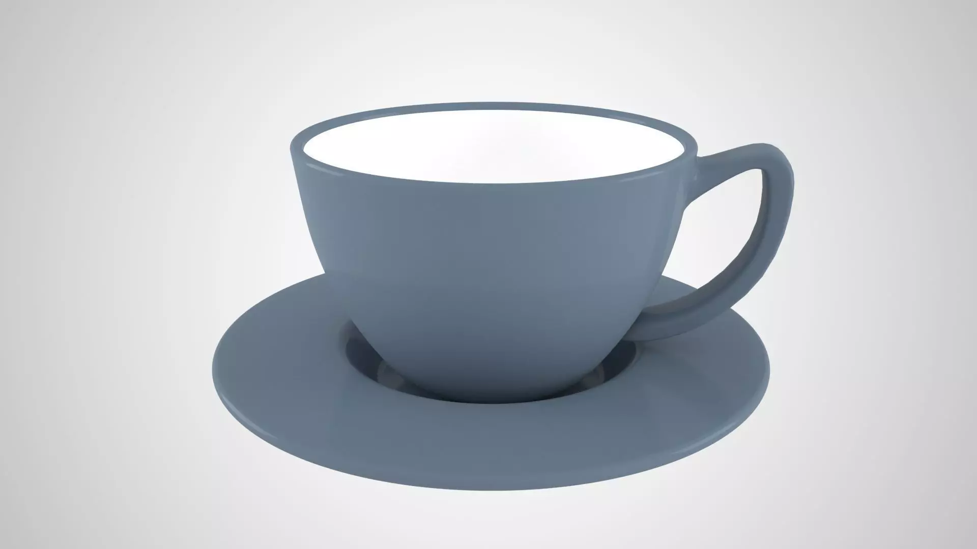 Coffee Cup Saucer Slate Grey color 3D model