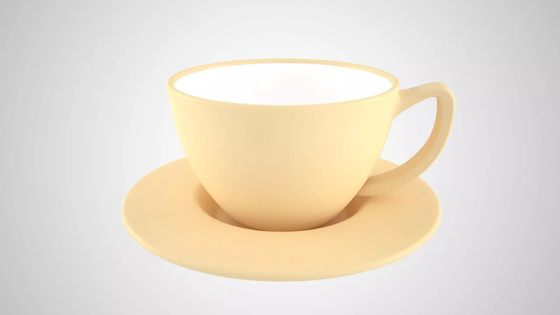 Coffee Cup Saucer Peach Color 3D model