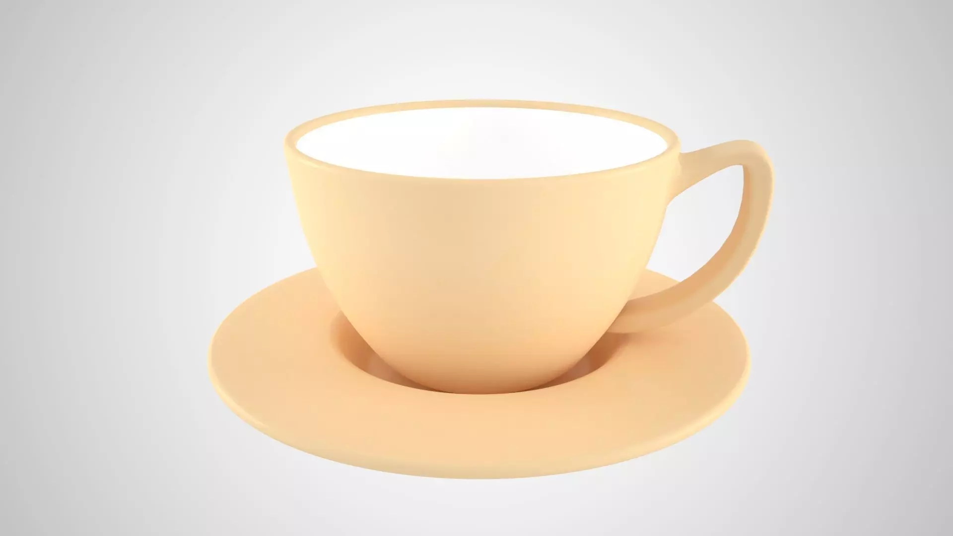Coffee Cup Saucer Navajo White Color 3D model