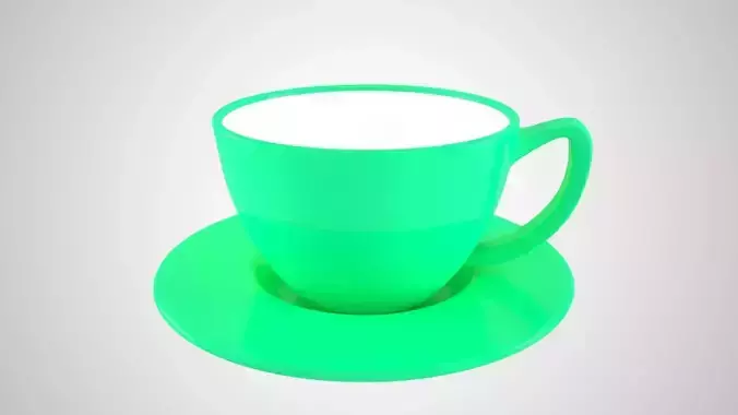 Coffee Cup Saucer Medium Spring Green color