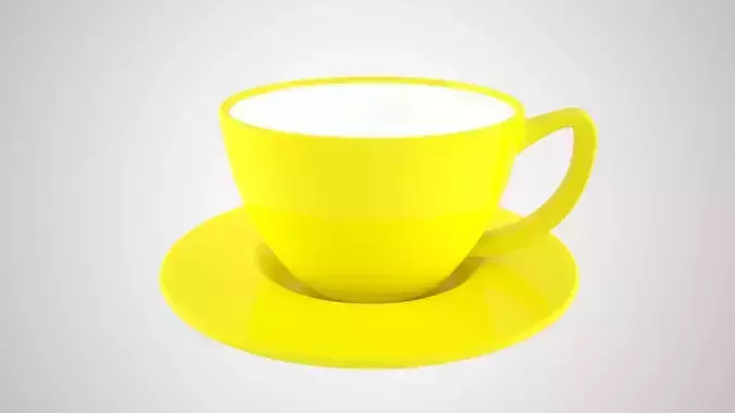 Coffee Cup Saucer Lemon Color