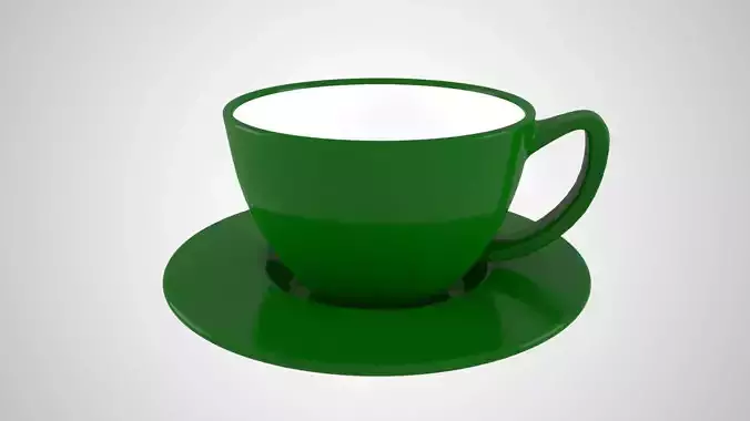 Coffee Cup Saucer Dark Green color