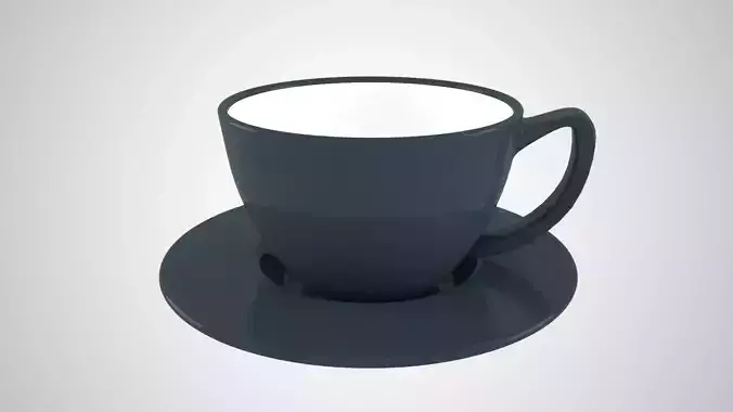 Coffee Cup Saucer Charcoal Color
