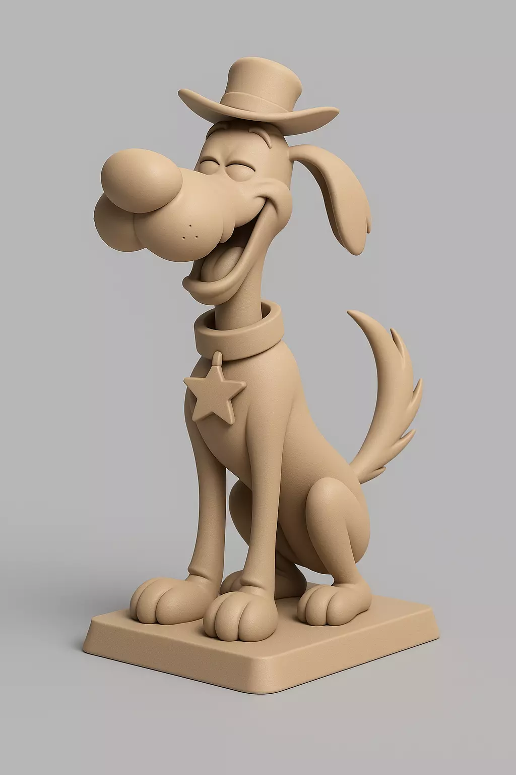 Sheriff Dog 3D Model Cowboy Style Dog Figurine STL Free 3D print model