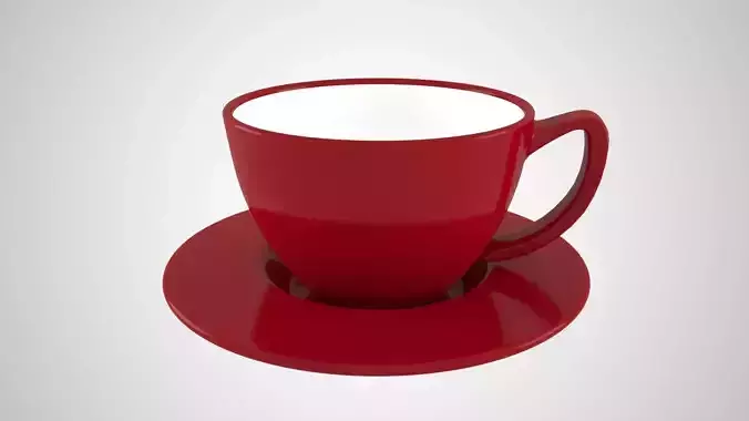 Coffee Cup Saucer Carmine Color
