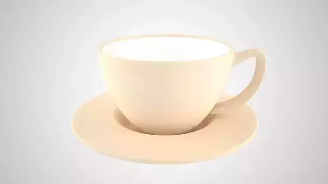 Coffee Cup Saucer Blanched Almond Color