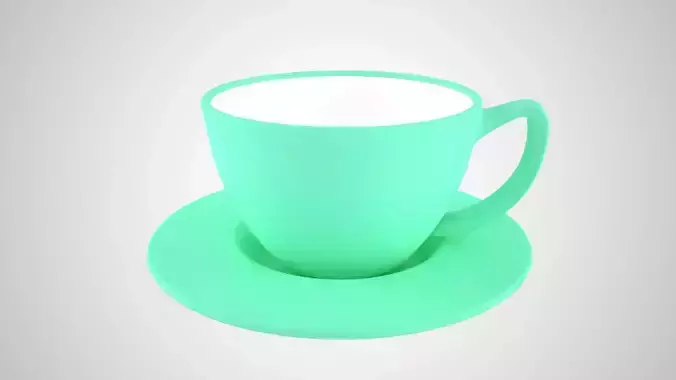 Coffee Cup Saucer Aquamarine color