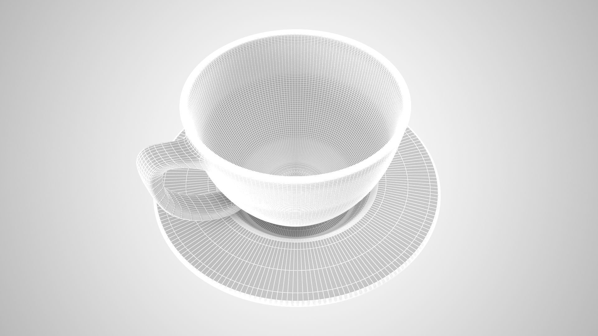 Coffee Cup Saucer Aquamarine color 3D model_7