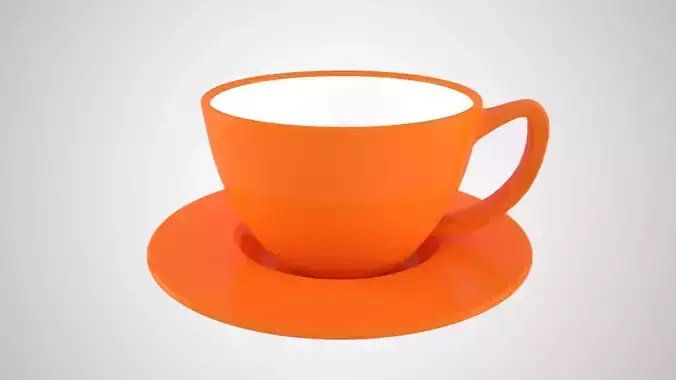Coffee Cup Saucer Pumpkin Color