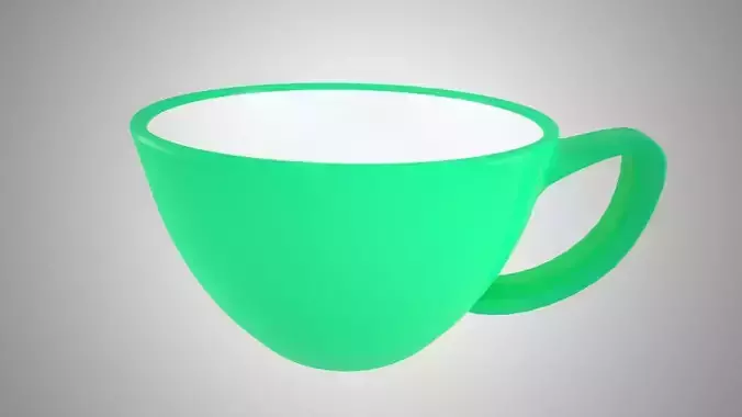 Coffee Cup Medium Spring Green 3D model