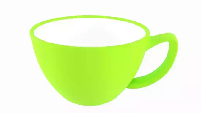 Coffee Cup Green Yellow Color 3D model