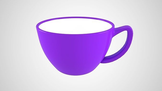 Coffee Cup Blue Violet Color 3D model
