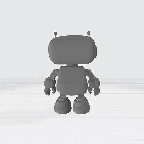 Adorable Red Robot 3D Free 3D print model