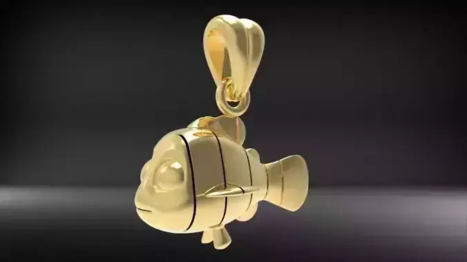 Pendant pez  fish gold