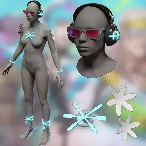 Luna Snow - Cool Summer cosplay headphones accessories glasses 3D print model Luna Snow - Cool Summer cosplay headphones accessories glasses 3D print model