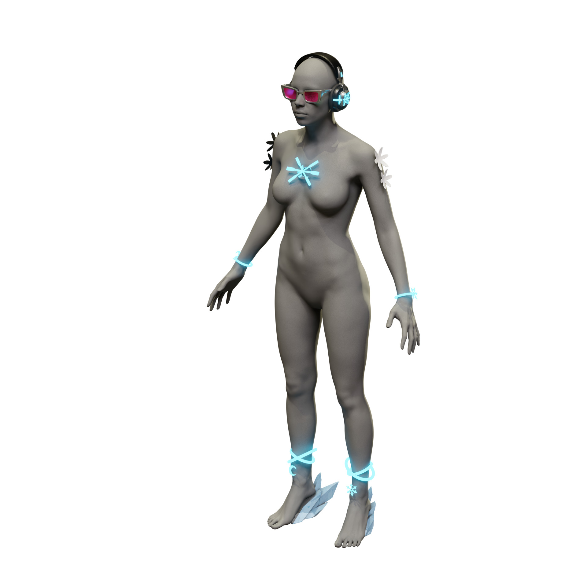 Luna Snow - Cool Summer cosplay headphones accessories glasses 3D print model_1