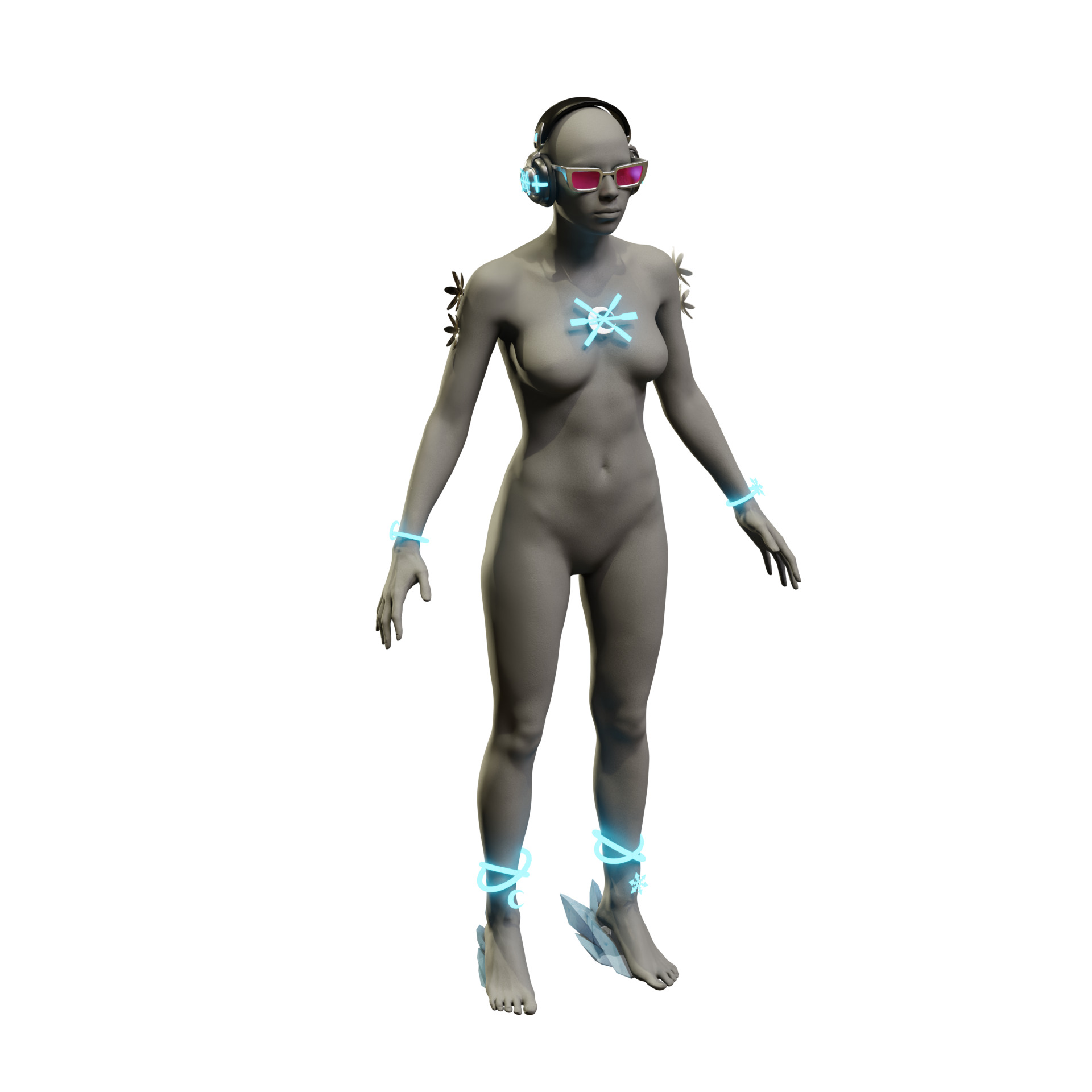 Luna Snow - Cool Summer cosplay headphones accessories glasses 3D print model_2