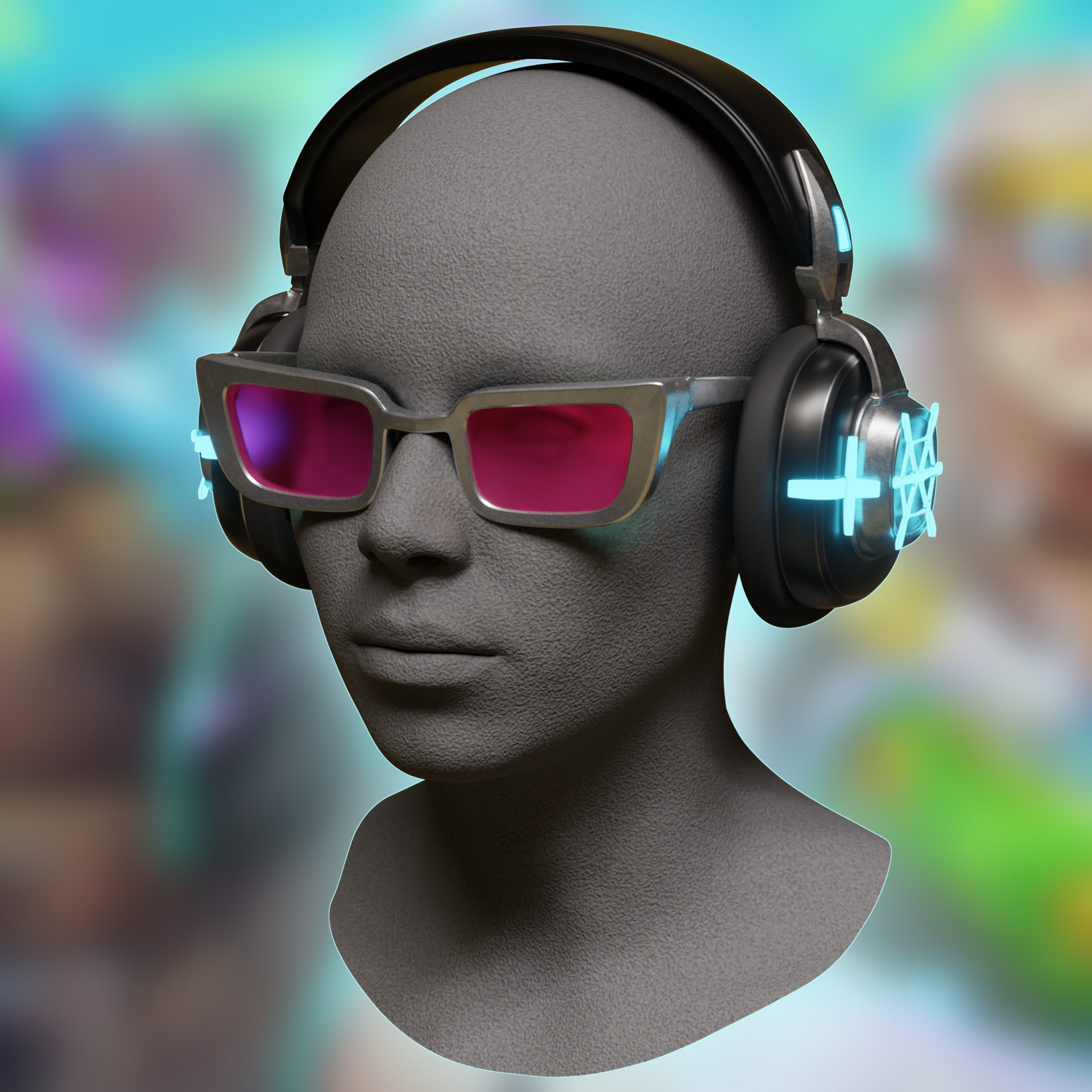 Luna Snow - Cool Summer cosplay headphones accessories glasses 3D print model_14