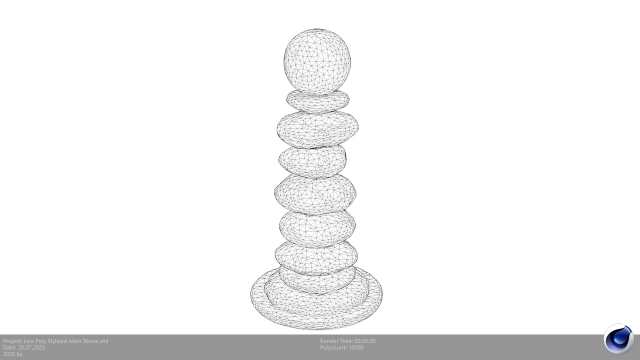 Low Poly Stylized Alien Stone Low-poly 3D model_3