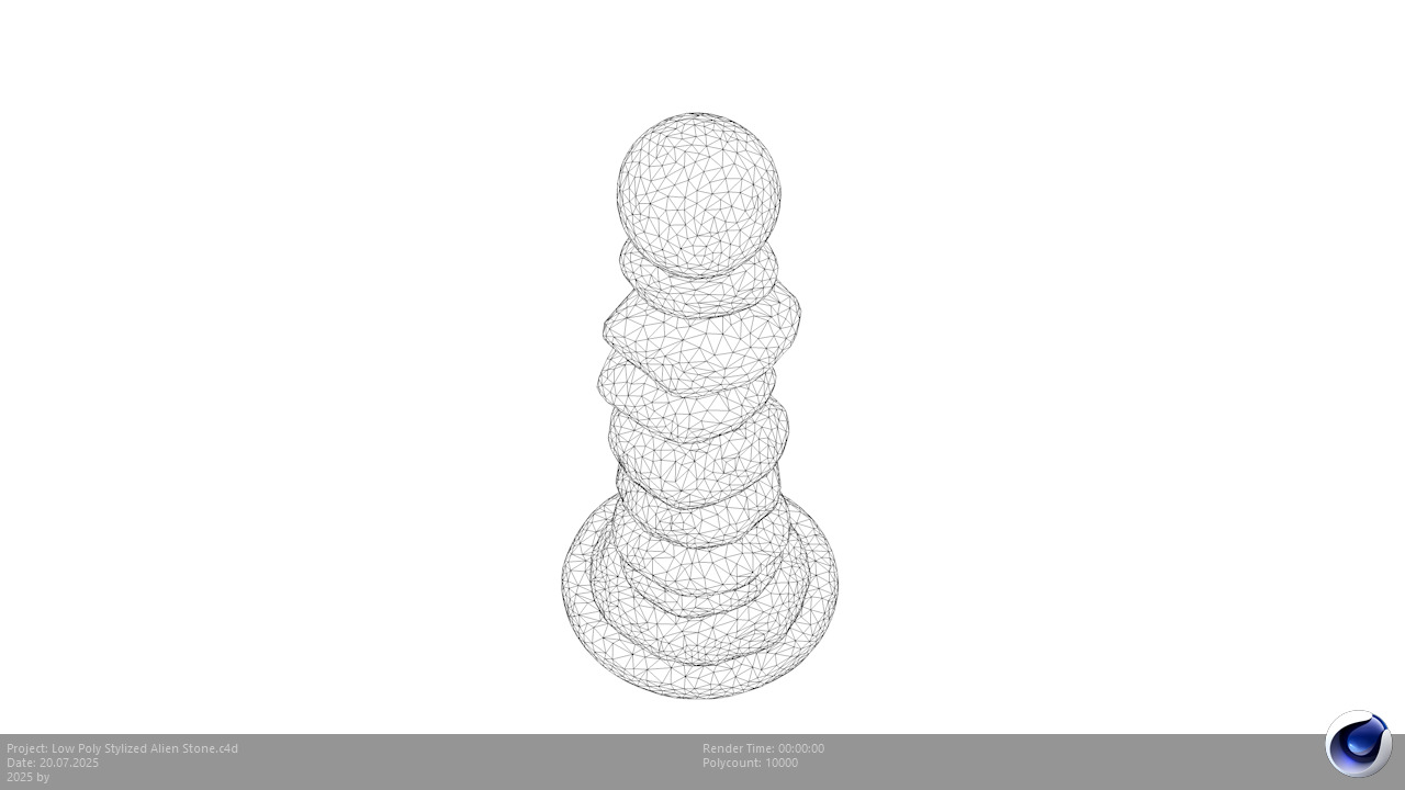 Low Poly Stylized Alien Stone Low-poly 3D model_6