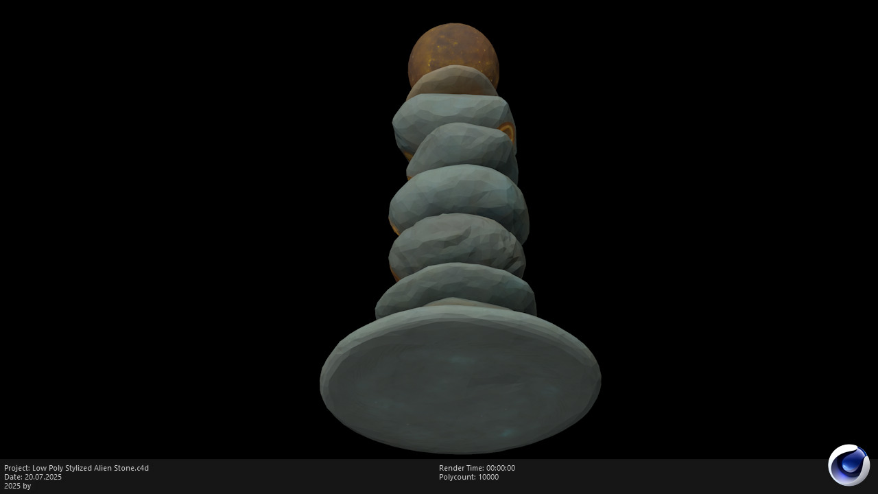 Low Poly Stylized Alien Stone Low-poly 3D model_7
