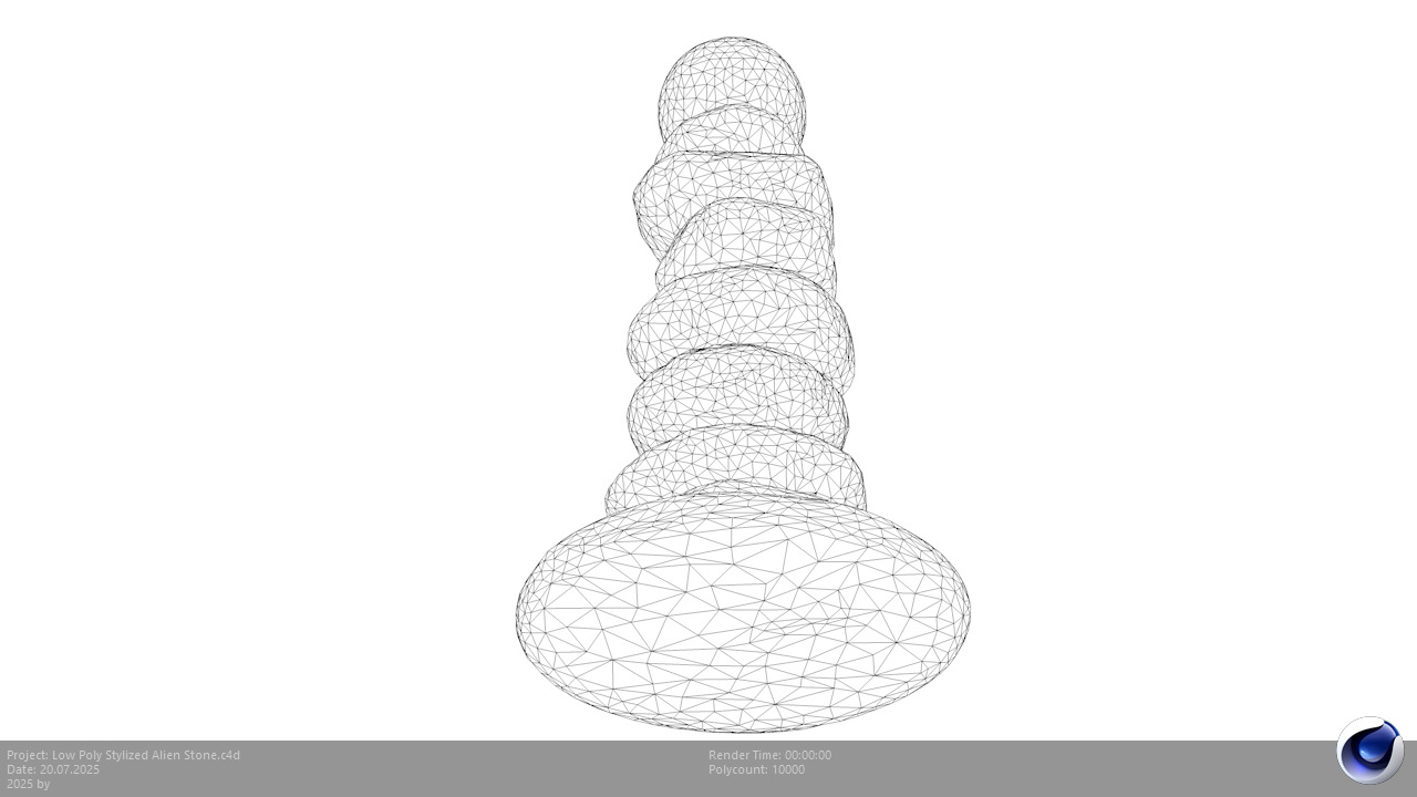 Low Poly Stylized Alien Stone Low-poly 3D model_9