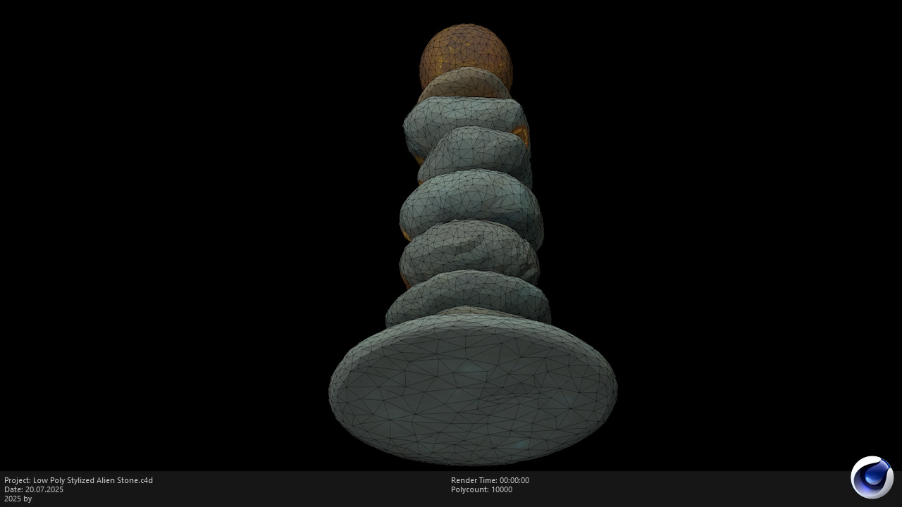 Low Poly Stylized Alien Stone Low-poly 3D model_8