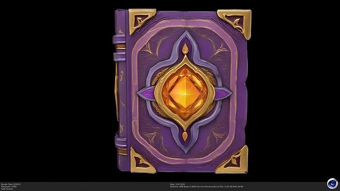 Stylized Tome 3d Model - AI Low-poly 3D model
