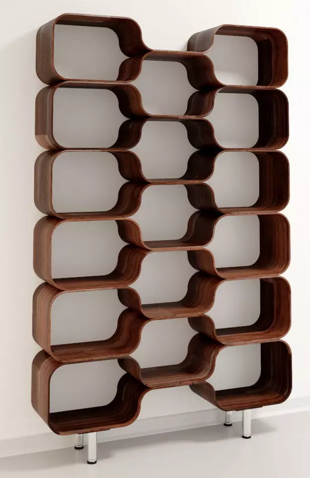 Original Mid-Century Modern Bookcases Free low-poly 3D model_0