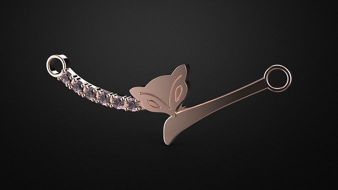fox necklace 3D print model