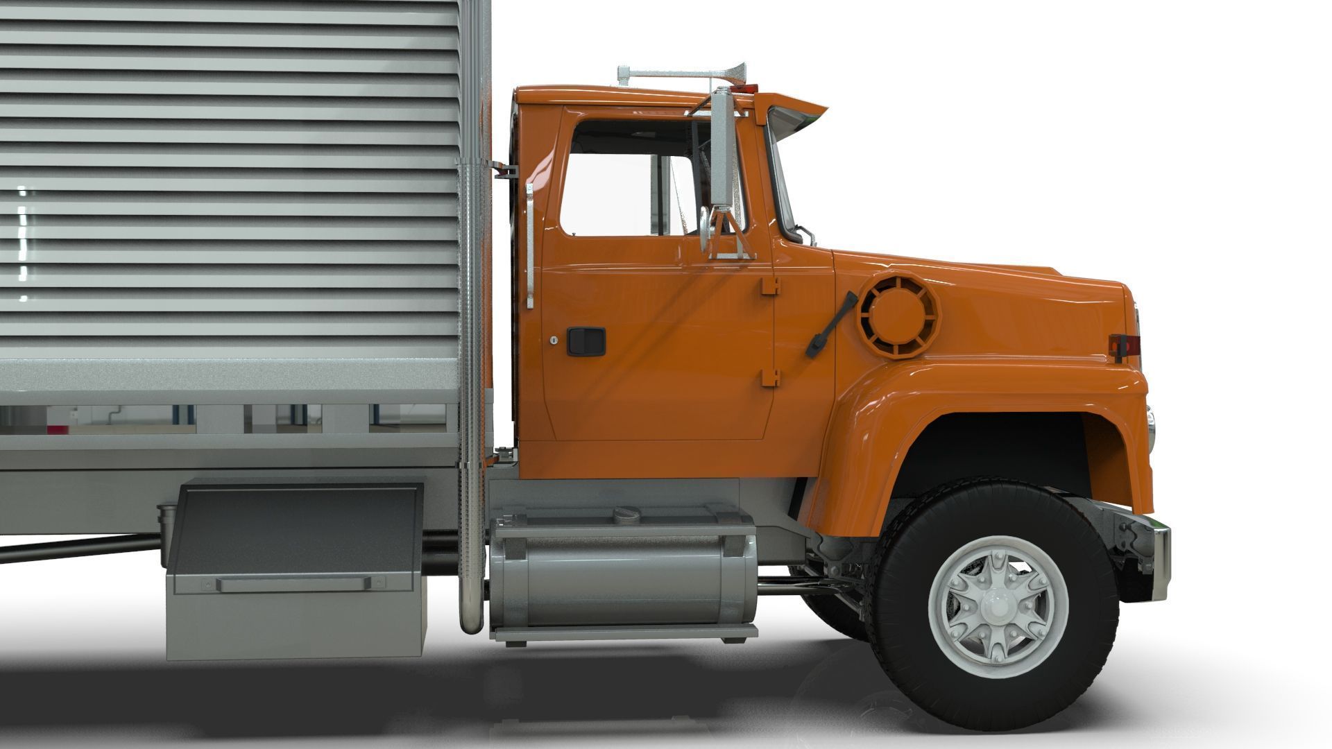 L9000 Box Truck 3D Model six Hood Variants  Hendrickson RT  3D model_12
