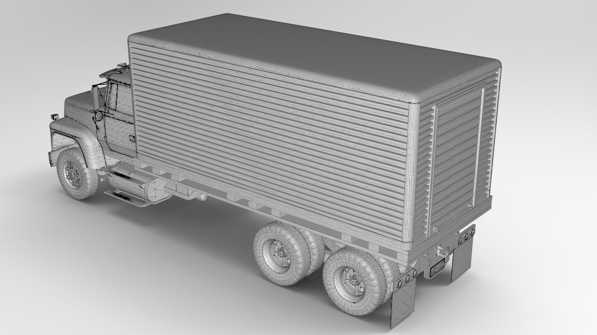 L9000 Box Truck 3D Model six Hood Variants  Hendrickson RT  3D model_25