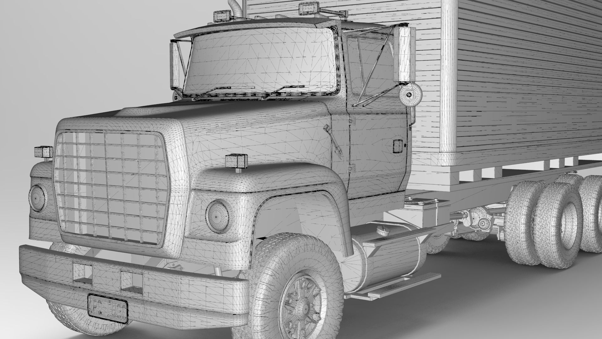 L9000 Box Truck 3D Model six Hood Variants  Hendrickson RT  3D model_21