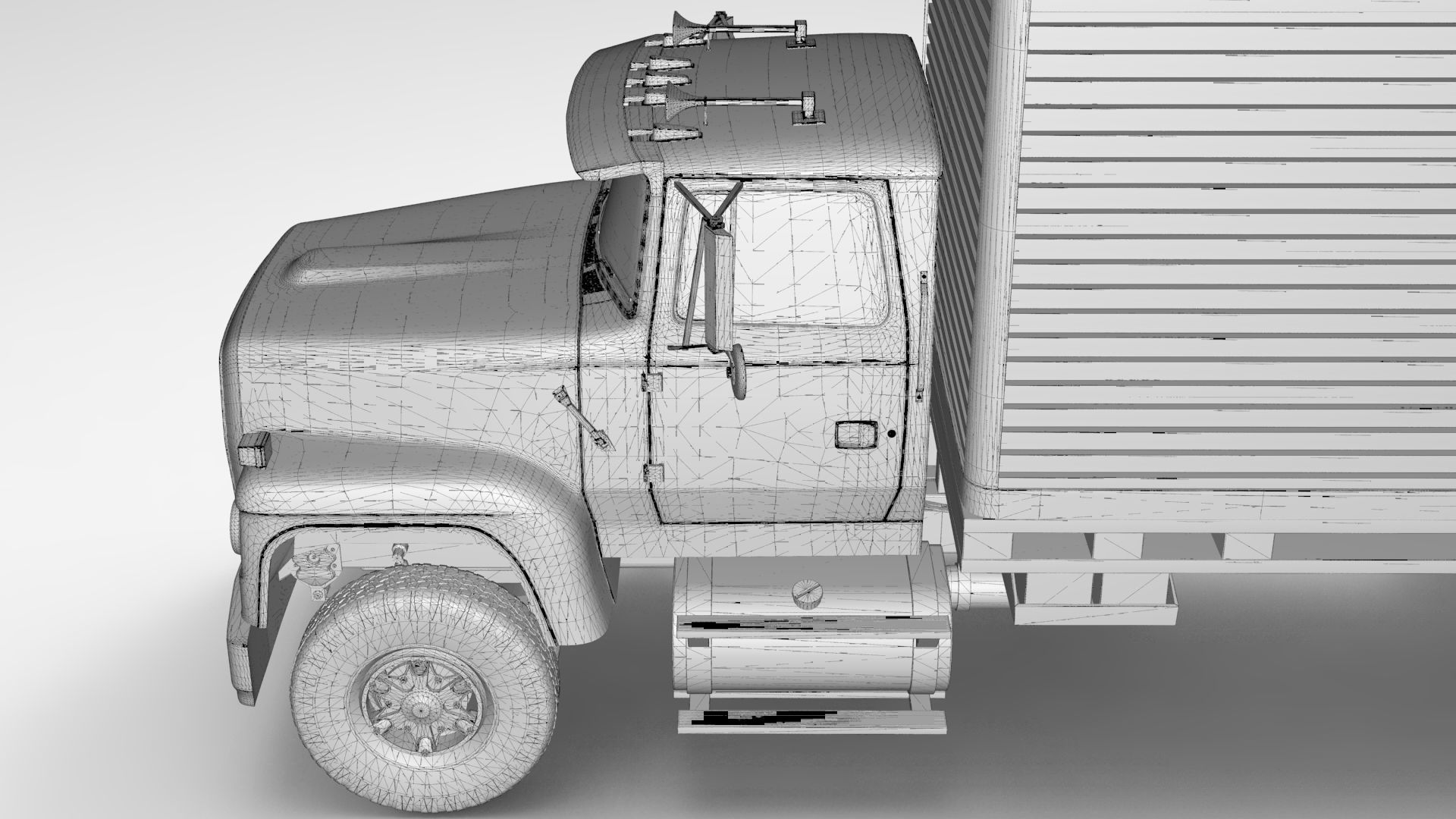 L9000 Box Truck 3D Model six Hood Variants  Hendrickson RT  3D model_26