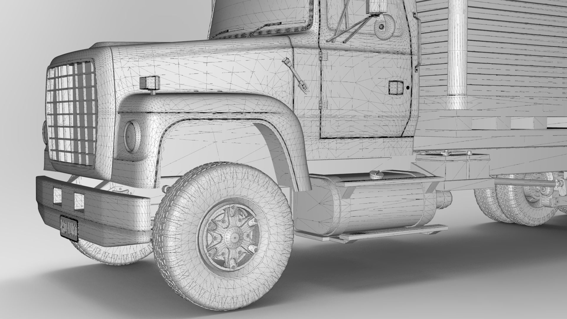 L9000 Box Truck 3D Model six Hood Variants  Hendrickson RT  3D model_20