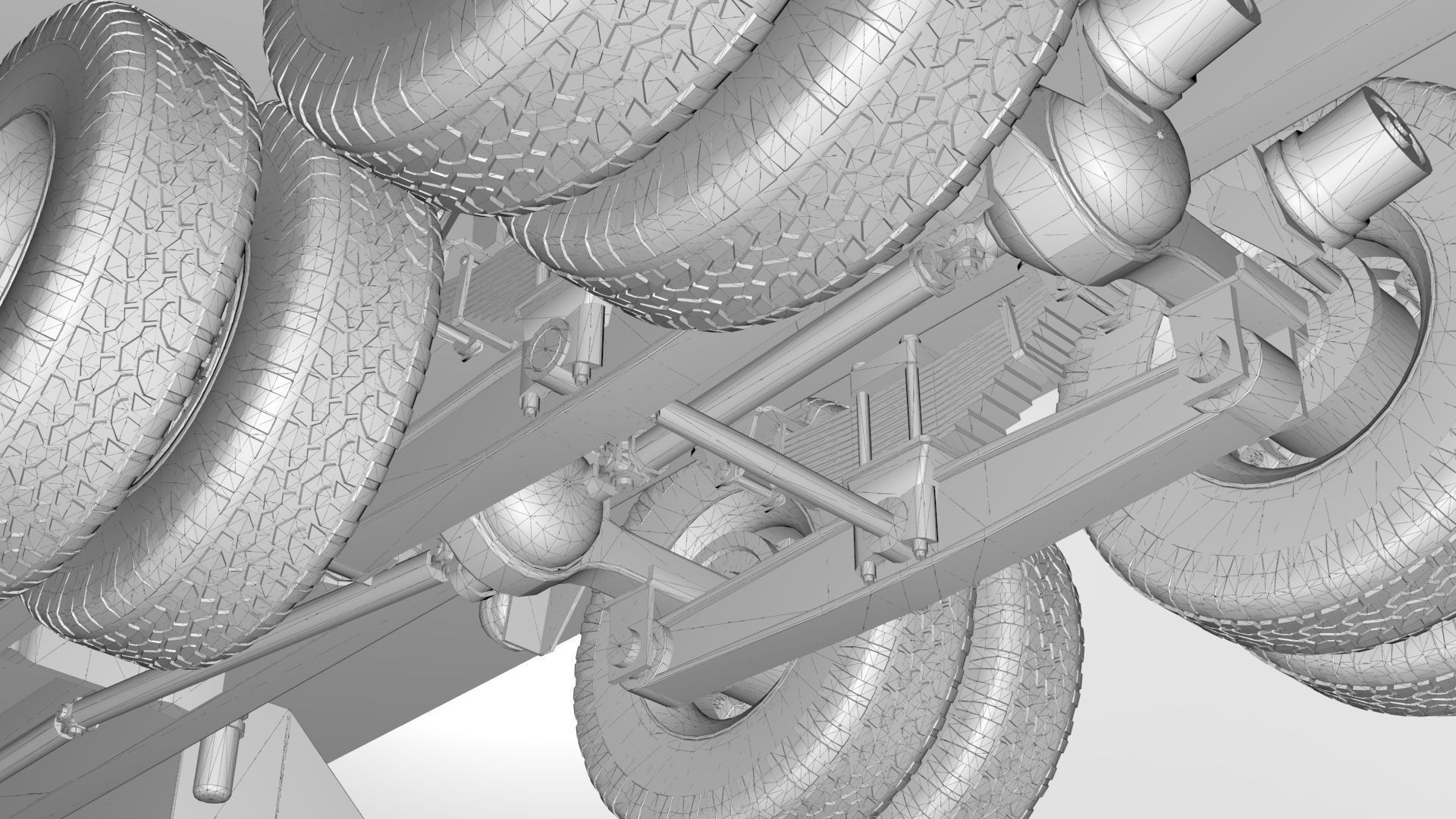 L9000 Box Truck 3D Model six Hood Variants  Hendrickson RT  3D model_19
