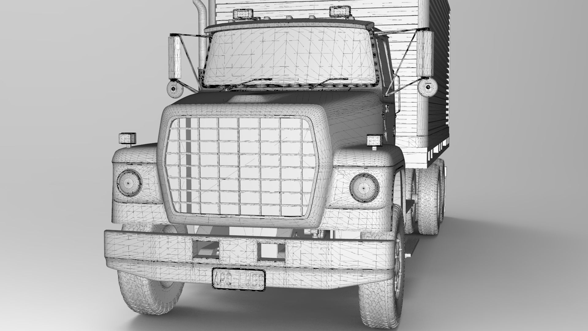 L9000 Box Truck 3D Model six Hood Variants  Hendrickson RT  3D model_31