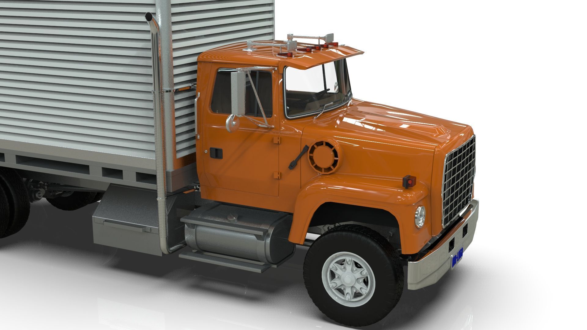 L9000 Box Truck 3D Model six Hood Variants  Hendrickson RT  3D model_11