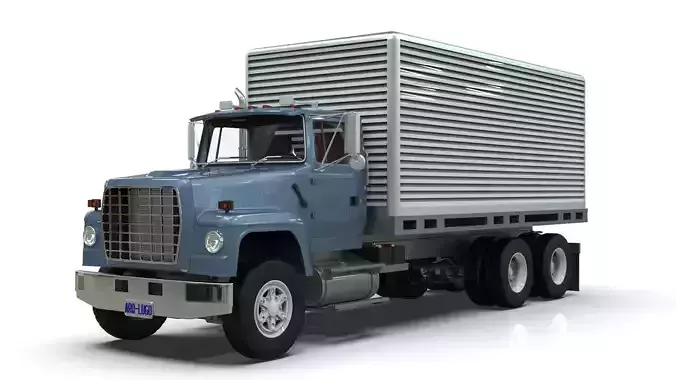 L9000 Box Truck 3D Model six Hood Variants  Hendrickson RT  3D model