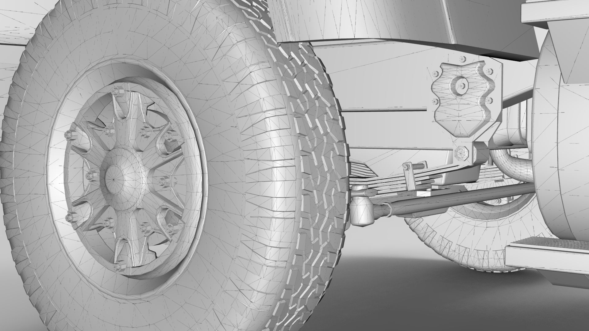 L9000 Box Truck 3D Model six Hood Variants  Hendrickson RT  3D model_33