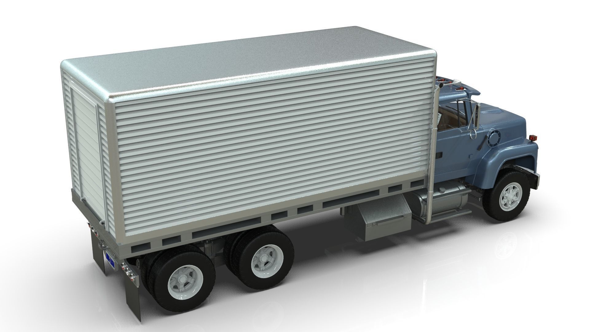 L9000 Box Truck 3D Model six Hood Variants  Hendrickson RT  3D model_5