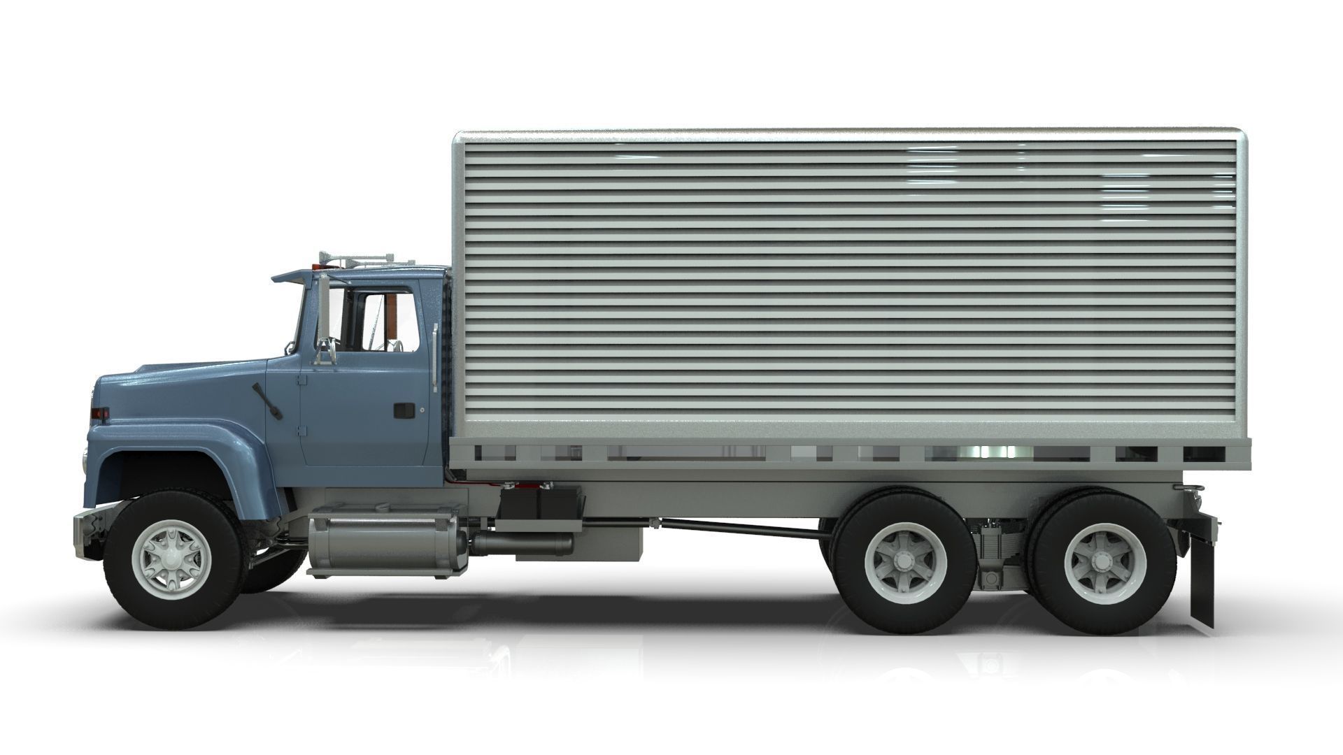L9000 Box Truck 3D Model six Hood Variants  Hendrickson RT  3D model_2