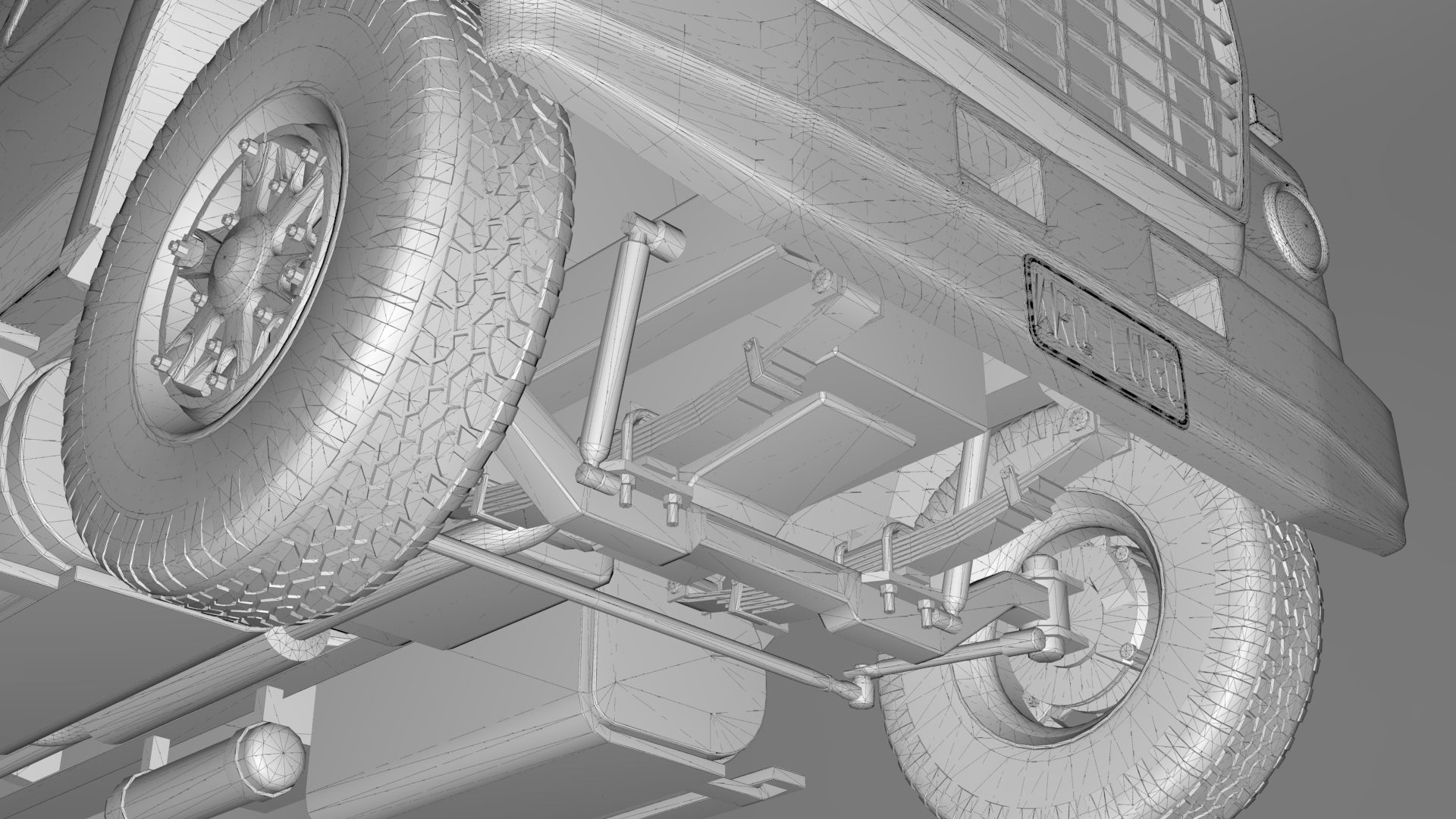 L9000 Box Truck 3D Model six Hood Variants  Hendrickson RT  3D model_23