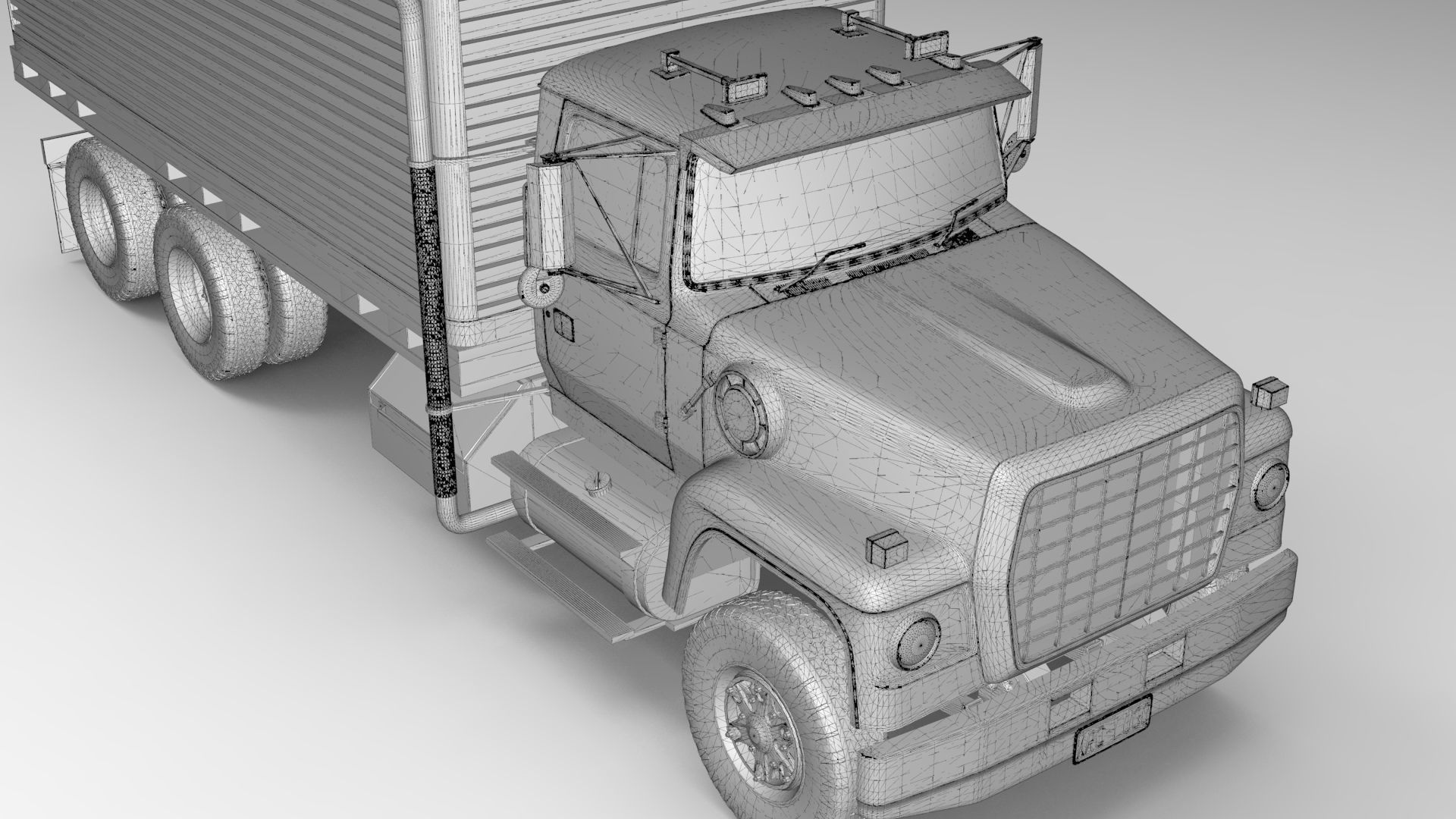 L9000 Box Truck 3D Model six Hood Variants  Hendrickson RT  3D model_28