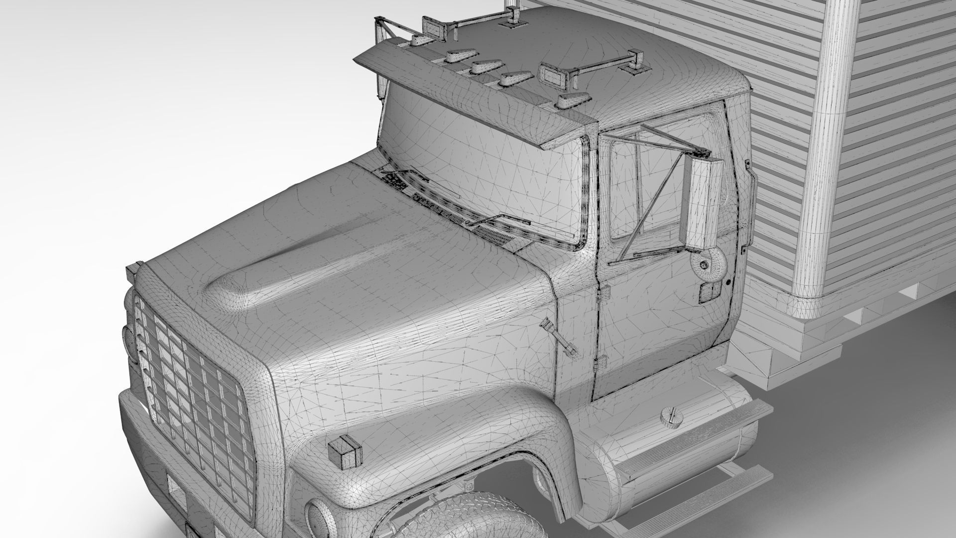 L9000 Box Truck 3D Model six Hood Variants  Hendrickson RT  3D model_24