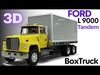 L9000 Box Truck 3D Model six Hood Variants  Hendrickson RT  3D model_1