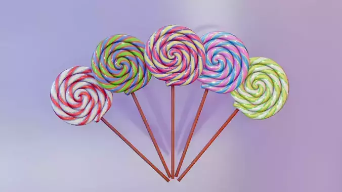Lollipop Low-poly 3D model