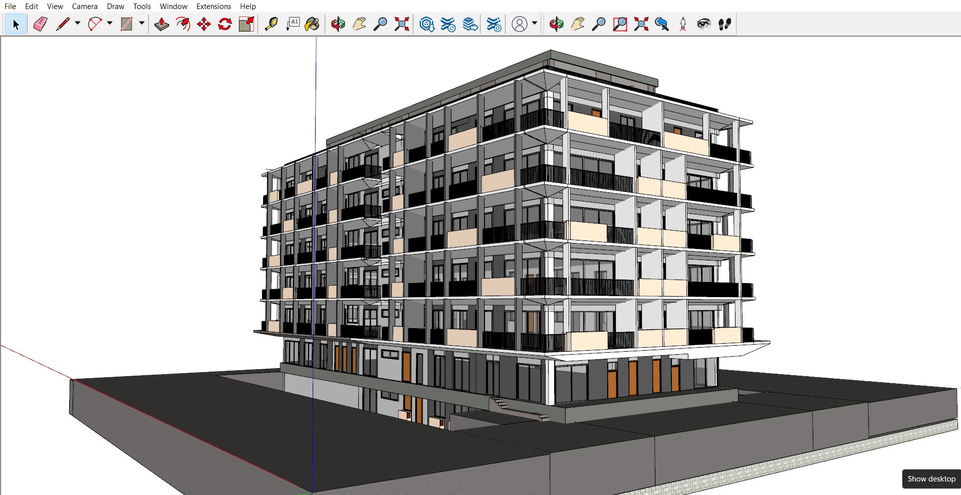 8-Storey Modern Commercial Building  SKP Only Version 3D model_9