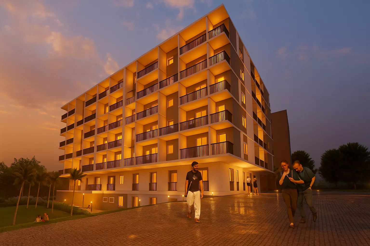 8-Storey Modern Commercial Building  SKP Only Version 3D model_0